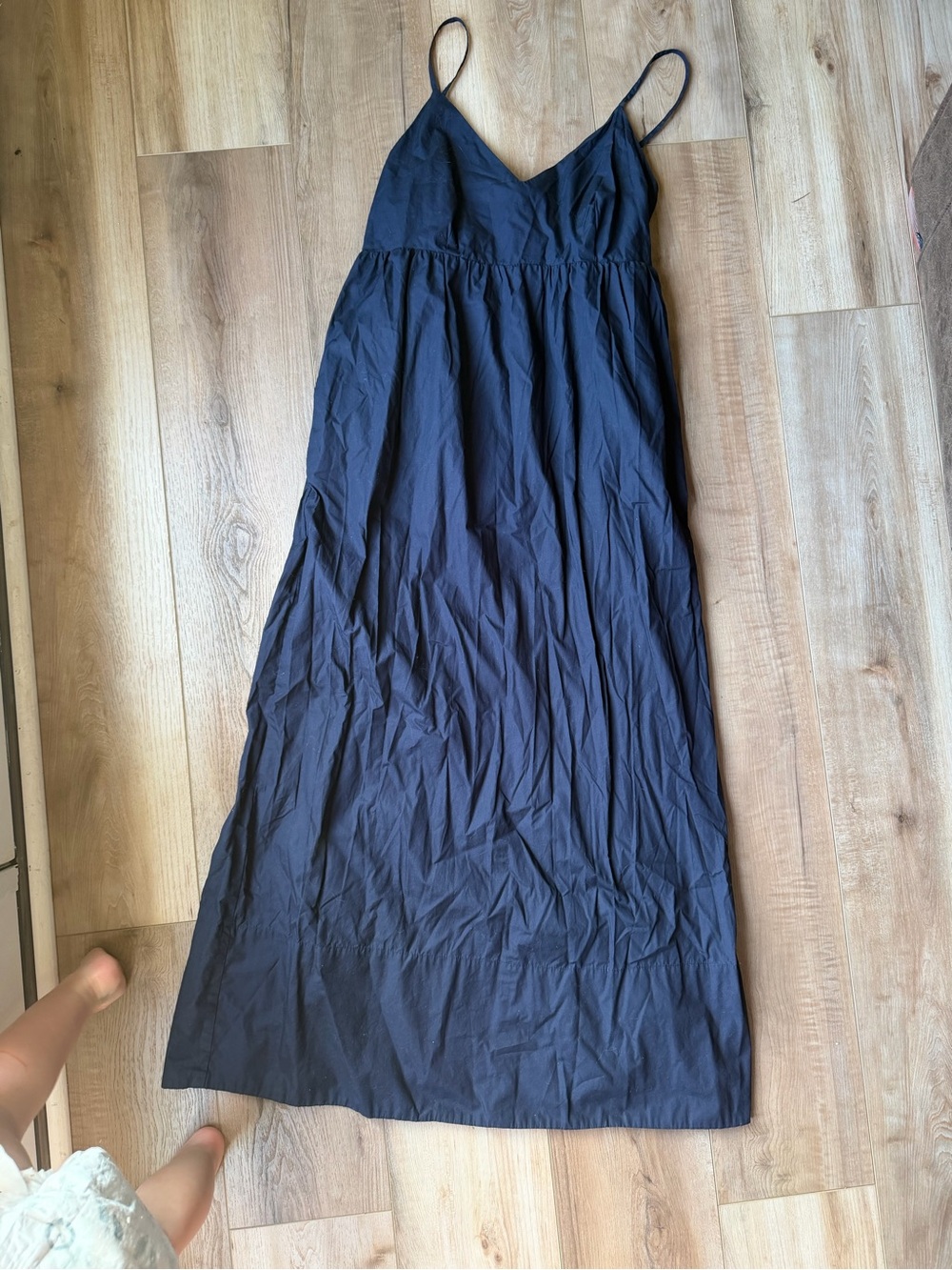 Quince 100% Organic Cotton Maxi Dress NWT Size Small Navy - Picture 4 of 4